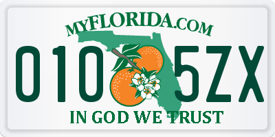 FL license plate 0105ZX