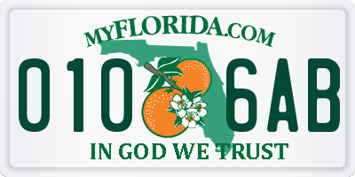 FL license plate 0106AB