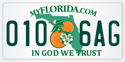 FL license plate 0106AG