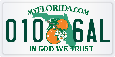 FL license plate 0106AL
