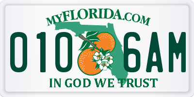 FL license plate 0106AM