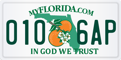 FL license plate 0106AP