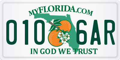 FL license plate 0106AR