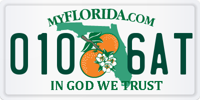 FL license plate 0106AT