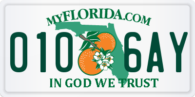 FL license plate 0106AY