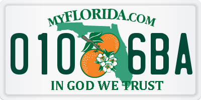 FL license plate 0106BA