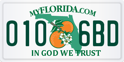 FL license plate 0106BD