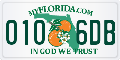 FL license plate 0106DB