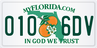 FL license plate 0106DV