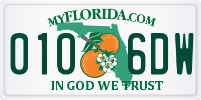 FL license plate 0106DW