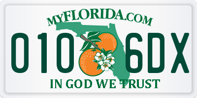 FL license plate 0106DX