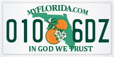 FL license plate 0106DZ