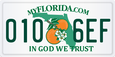 FL license plate 0106EF