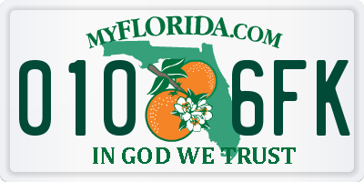FL license plate 0106FK