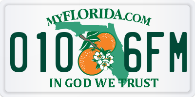 FL license plate 0106FM
