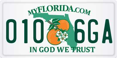 FL license plate 0106GA