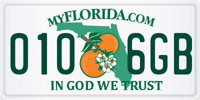 FL license plate 0106GB