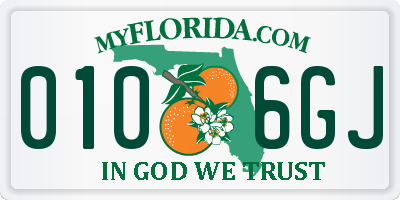 FL license plate 0106GJ