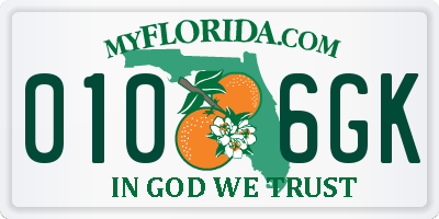 FL license plate 0106GK