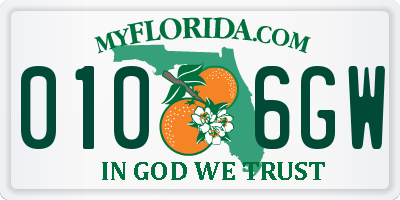 FL license plate 0106GW
