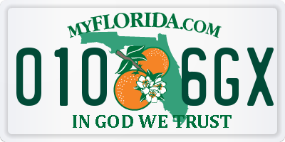 FL license plate 0106GX