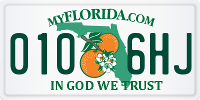 FL license plate 0106HJ