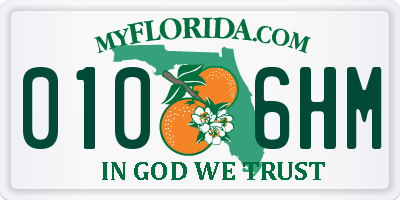 FL license plate 0106HM