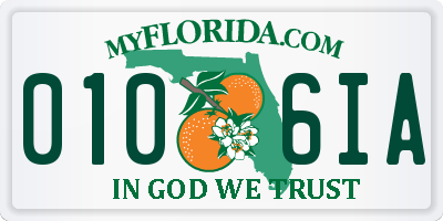 FL license plate 0106IA