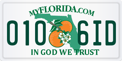 FL license plate 0106ID