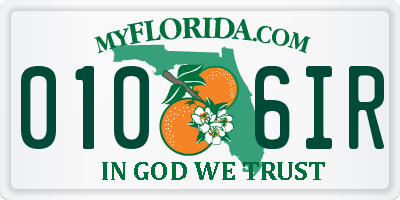 FL license plate 0106IR