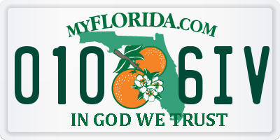 FL license plate 0106IV