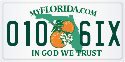FL license plate 0106IX