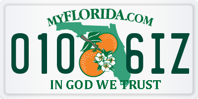 FL license plate 0106IZ