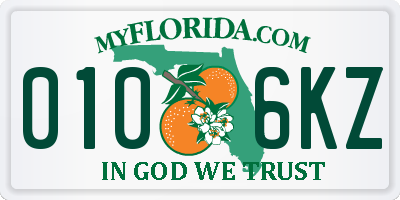 FL license plate 0106KZ