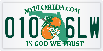 FL license plate 0106LW