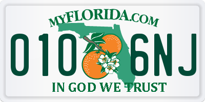 FL license plate 0106NJ
