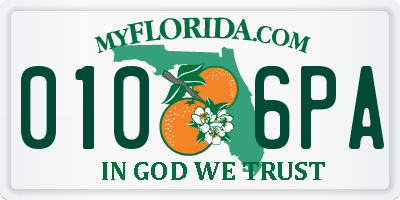 FL license plate 0106PA