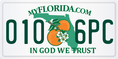 FL license plate 0106PC
