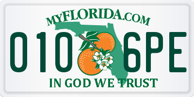 FL license plate 0106PE