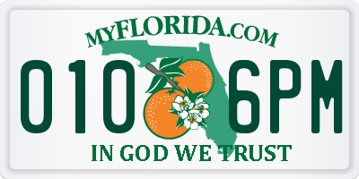 FL license plate 0106PM