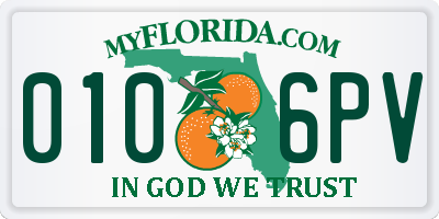 FL license plate 0106PV