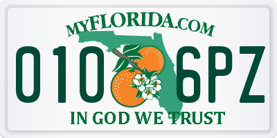 FL license plate 0106PZ