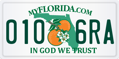 FL license plate 0106RA