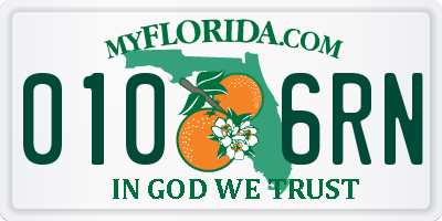 FL license plate 0106RN