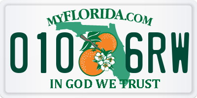 FL license plate 0106RW