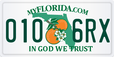 FL license plate 0106RX