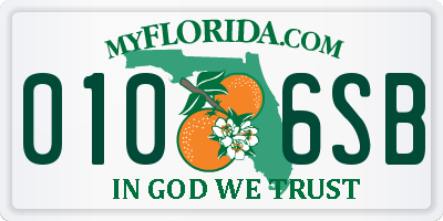 FL license plate 0106SB