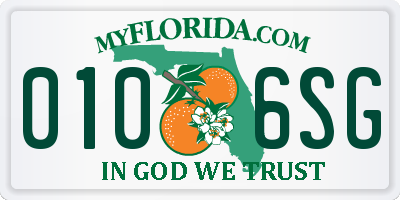 FL license plate 0106SG