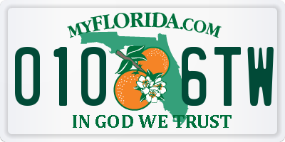 FL license plate 0106TW