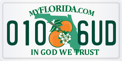 FL license plate 0106UD